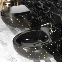 AeT Oval унітаз консольний колір чорний зі сварівською AeT Oval унітаз консольний колір чорний зі сварівською