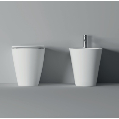 Alice ceramica Hide Round біде білий підлоговий глянець