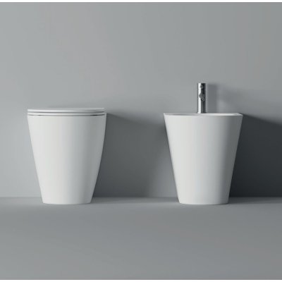 Alice ceramica Hide Round біде білий підлоговий глянець