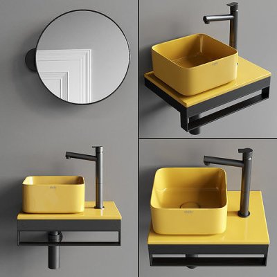 Cielo Minimo square раковина накладна кольорова