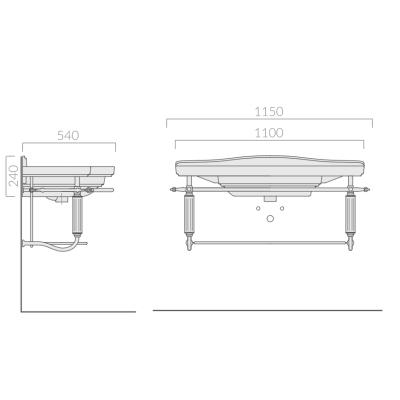 Galassia Ethos раковина з консоллю підвісна біла 110 см(8540)