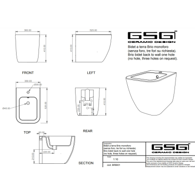 GSG - Brio Біде білий підлоговий глянець