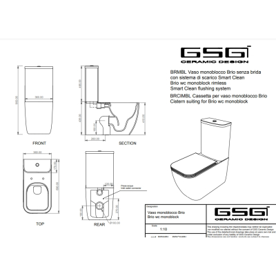 GSG - Brio Унітаз підлоговий (моноблок) білий глянець