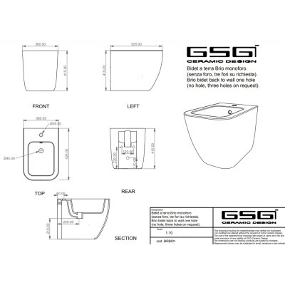 GSG - Brio Біде білий підлоговий глянець