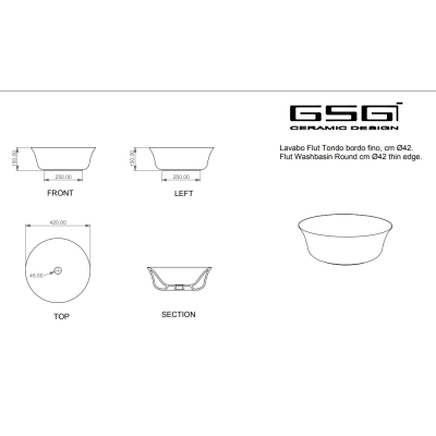 GSG - Flut Раковина накладна біла глянець