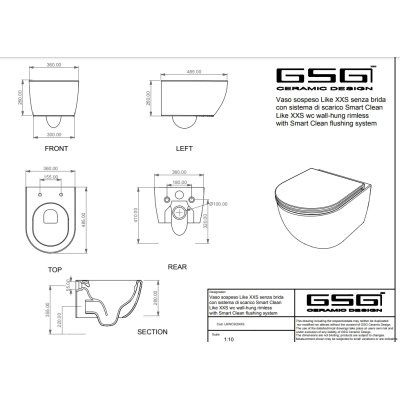 GSG - XXS Унітаз підвісний білий глянець