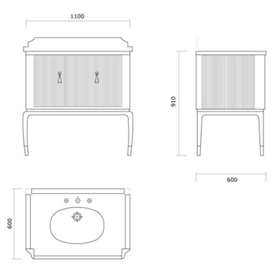 Gentry Home Grace меблі для ванної кімнати 63см