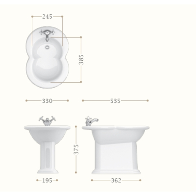 Gentry Home Victorian біде для підлоги з декором Garden Pattern