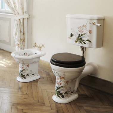 Gentry Home Victorian унітаз із середнім бачком із декором Garden Pattern