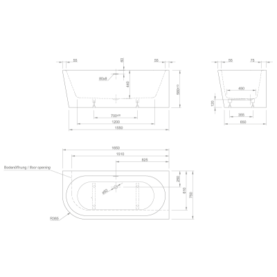 Ванна кутова Knief - Wall L XS 165см