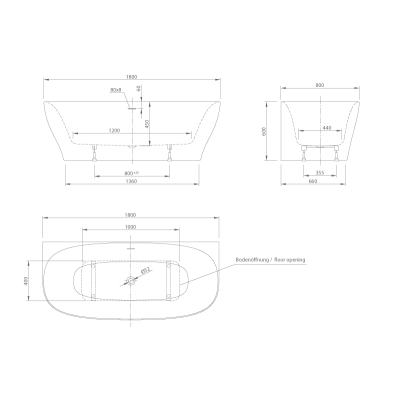 Ванна пристінна Knief - Dream Wall 180 см