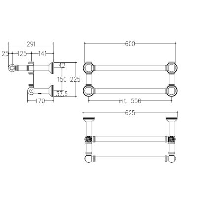 Margaroli 9-522 Armonia електрична полотенцесушарка з поличкою 9-522 