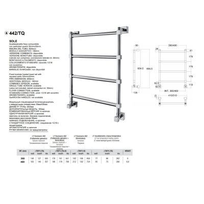 Margaroli 442 Sole полотенцесушарка водяна 442/TQ