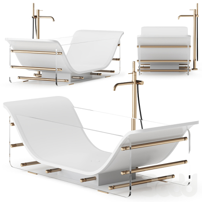 Moma Design Chaise Longue Rive Gauche ванна, окремостояча зі склом