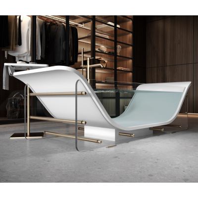 Moma Design Chaise Longue Rive Gauche ванна, окремостояча зі склом