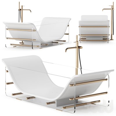 Moma Design Chaise Longue Rive Gauche ванна, окремостояча зі склом