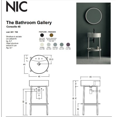 Nic Design Consolle 45 Раковина з консоллю 45см