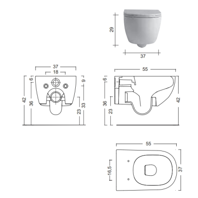 Nic Design Pin унітаз підвісний curry