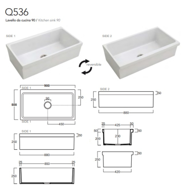 Simas Kitchen Sink кухонна мийка 90 см