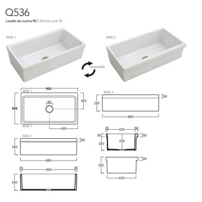 Simas Kitchen Sink кухонна мийка 90 см