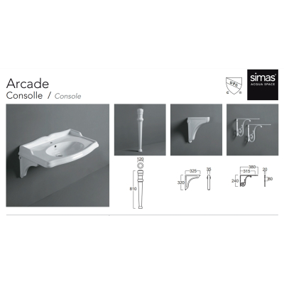 Simas Arcade раковина кутова 90 біла