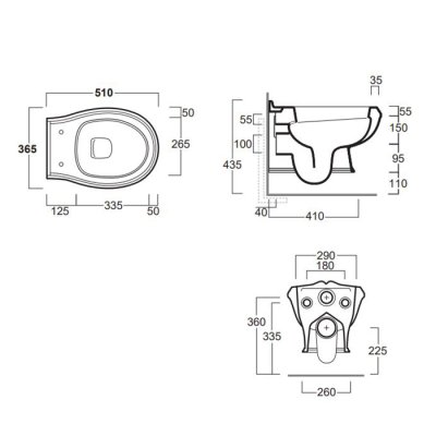 Simas Arcade унітаз консольний білий