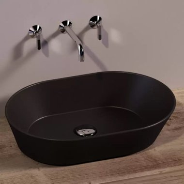 Simas Wave настільна раковина WA02 nero матова