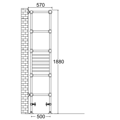 Sbordoni Tower Warmers радіатор хром підлоговий
