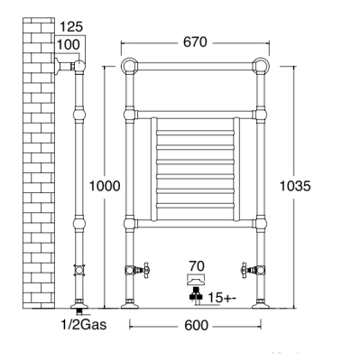 Sbordoni Tower Warmers радіатор золото підлогове
