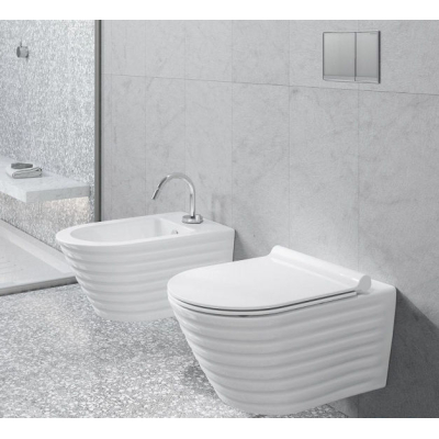CATALANO CLASSY Gold&Silver Унітаз підвісний з кришкою безободковий білий/золото