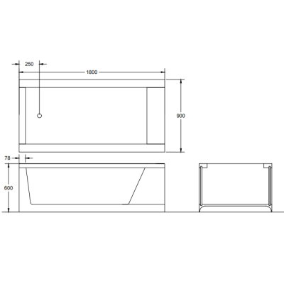 Relax Design Aqua ванна окремо стоїть зі склом 180