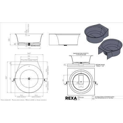 Rexa Design Cup a parete пристінна ванна 140 см