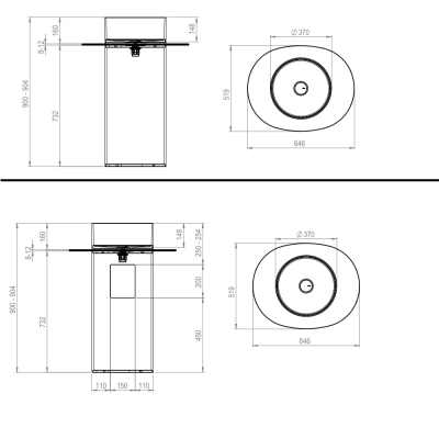 Rexa Design Discovolante раковина підлогова Corian®