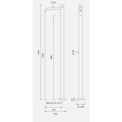 CeaDesign ELECTRONIC TAPS змішувач для раковини підлоговий сенсорний MIL20R