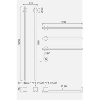 Cea Design EQUILIBRIO полотенцесушарка електрична EQB 75