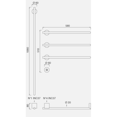 Cea Design EQUILIBRIO полотенцесушарка електрична EQB 54