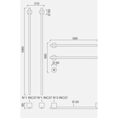 Cea Design EQUILIBRIO полотенцесушарка електрична EQB 74