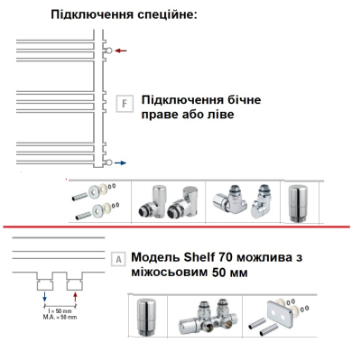 Caleido Shelf 70 полотенцесушарка радіатор H62