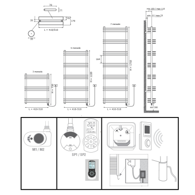 Caleido Shelf 70 Elec полотенцесушарка радіатор 