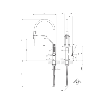 GESSI Kitchen OFFICINE Змішувач для кухні 60055#031 хром