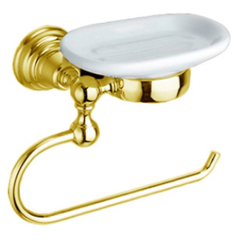Рушникотримач з мильницею Bagno & Associati - Canova золото