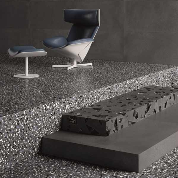 Плитка для стін та підлоги Ergon - TERRAZZO MEDLEY DARK GREY