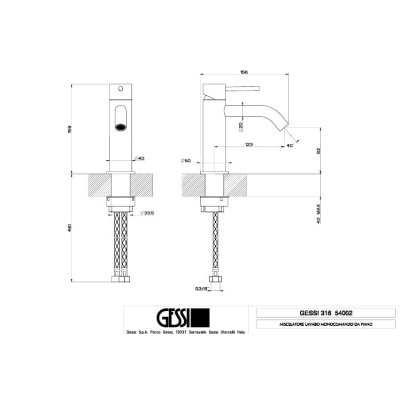 Змішувач для раковини Gessi 316 Flessa Steel Brushed (54002-239)