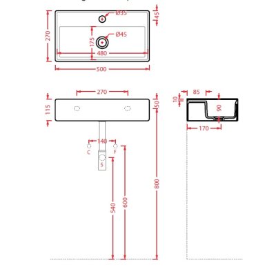 ArtCeram Scalino Slim накладна раковина зі стільницею SCL006