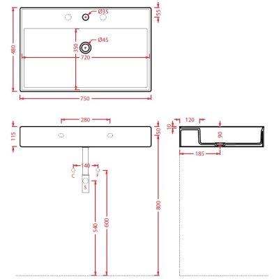 ArtCeram Scalino Slim накладна раковина зі стільницею SCL008