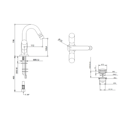 Bongio Aqua Змішувач для біде  40522/R