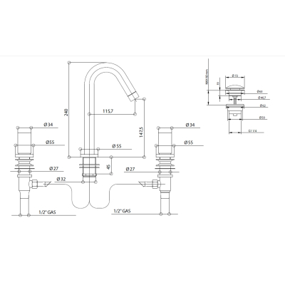 Bongio Aqua Змішувач для раковини 40501/R