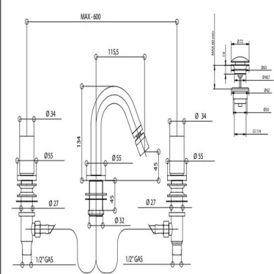 Bongio Aqua Змішувач для біде  40503/R