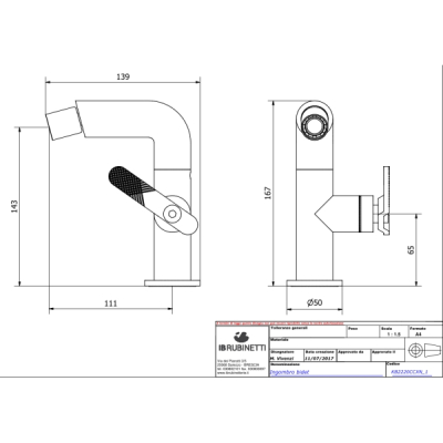IB Rubinetterie Bold Lever змішувач для біде на виріб B2220