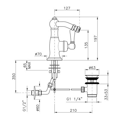 Nicolazzi Traditional-single-lever Змішувач для біде на виріб 3404CR75